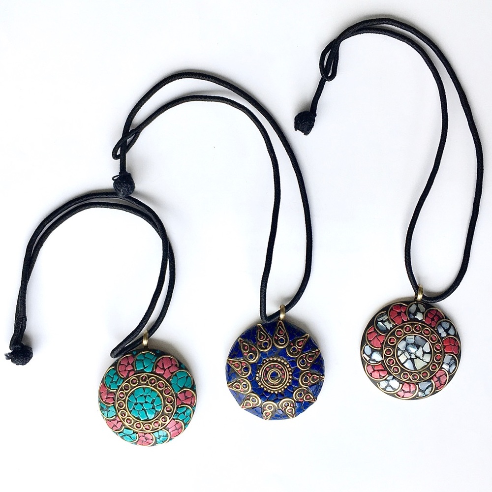 Hand Crafted Mandala Gemstone Necklace